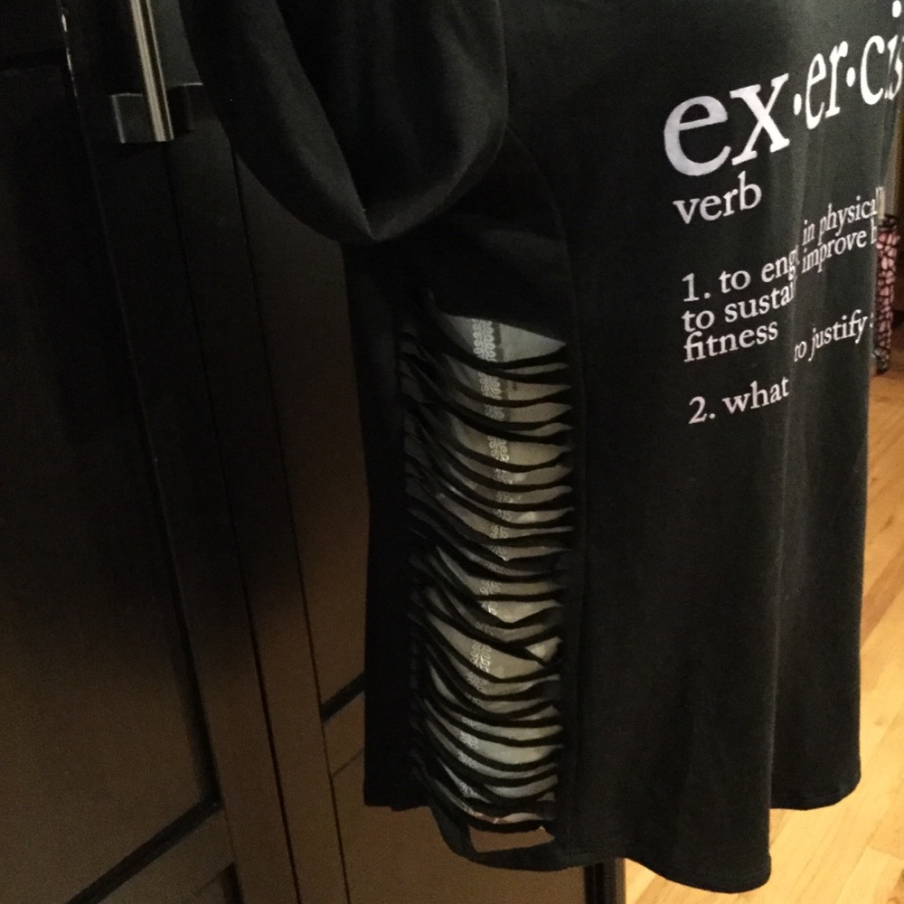 NWOT MATERIAL GIRL “ex-er-cise” Shirt